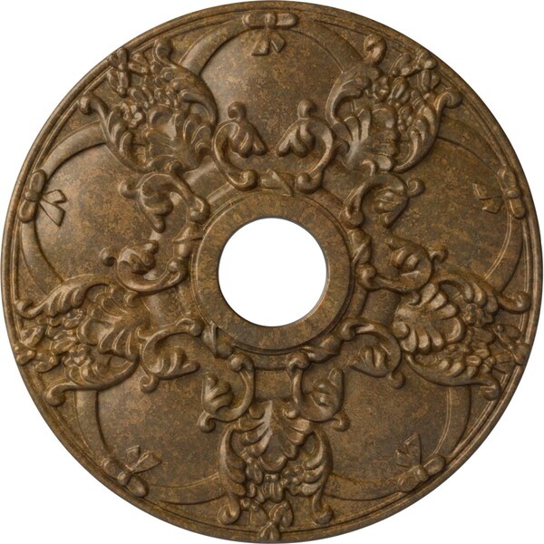 Ekena Millwork Norwich Ceiling Medallion (Fits Canopies up to 4 1/2"), 18"OD x 3 1/2"ID x 1 3/8"P, Rubbed Bronze CM18NORZS - main
